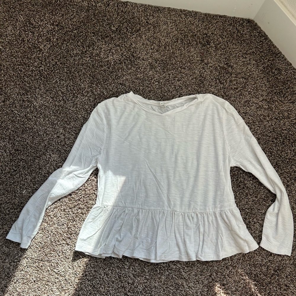 Elegant White Peplum Blouse